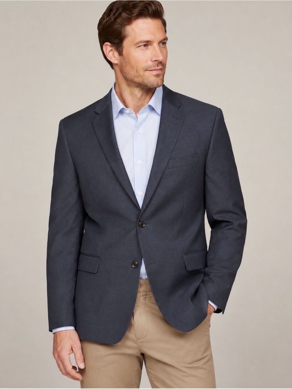 Tommy Hilfiger Navy Wool Blend Blazer Single Breasted Men’s 50R